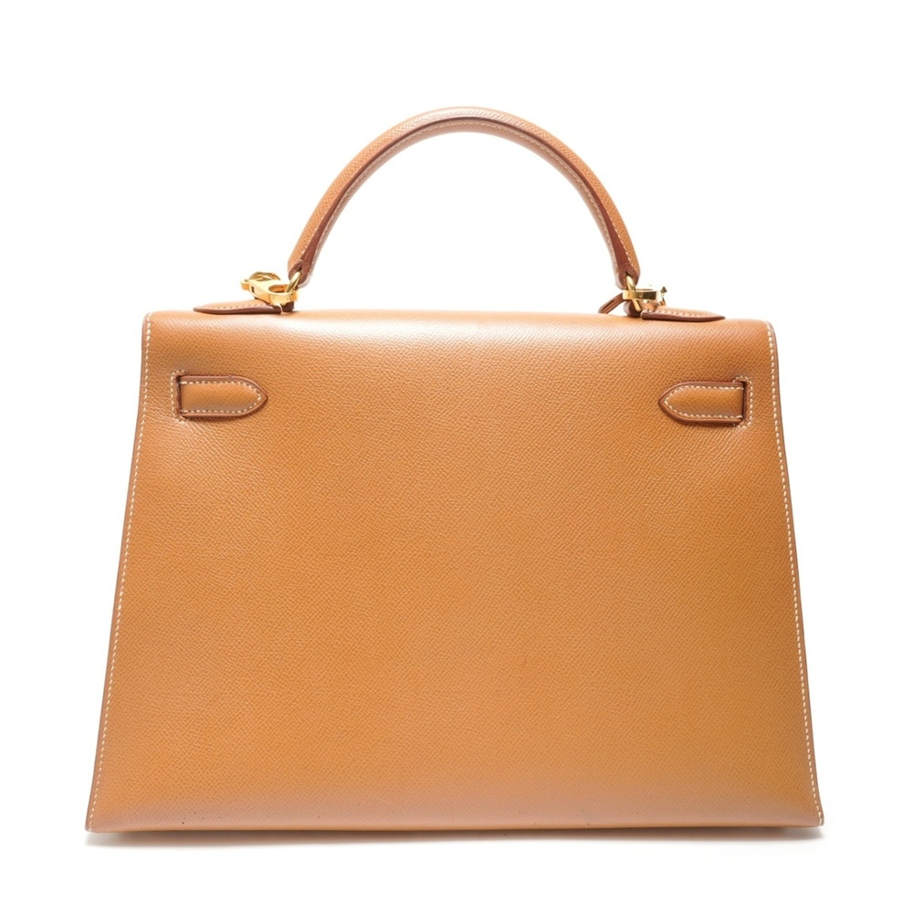 Hermes Kelly 32 2020, Y stamp, gold courchevel leather handbag, brown. - Picture 2 of 14